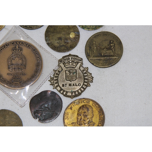 983 - QUANTITY OF VARIOUS ANTIQUE AND LATER MEDALLIONS AND COINS