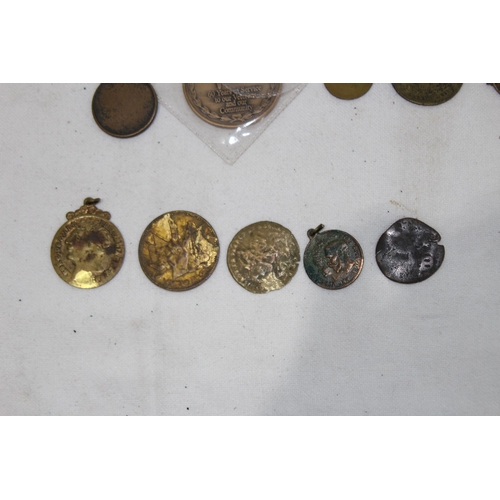 983 - QUANTITY OF VARIOUS ANTIQUE AND LATER MEDALLIONS AND COINS