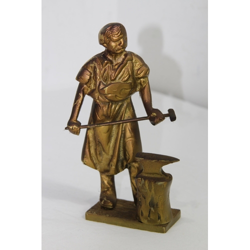 444 - TWO BRASS FIGURES
42CM