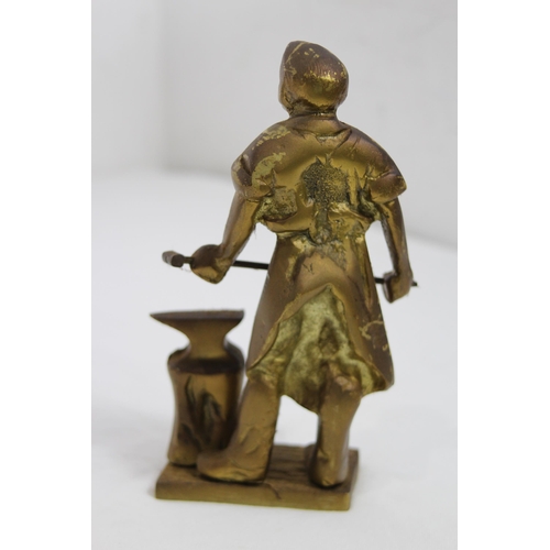 444 - TWO BRASS FIGURES
42CM