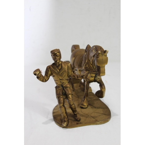 444 - TWO BRASS FIGURES
42CM