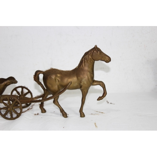 445 - QUANTITY OF BRASS HORSE AND CARRIAGES
45 X 17CM