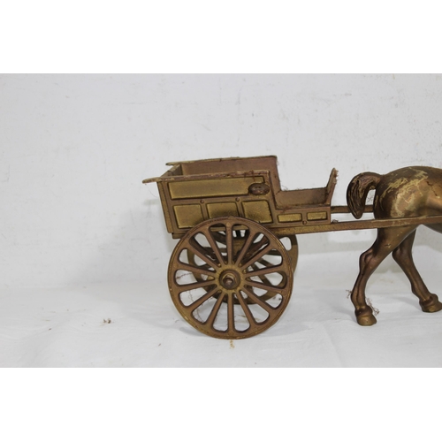 445 - QUANTITY OF BRASS HORSE AND CARRIAGES
45 X 17CM