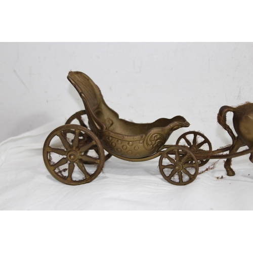 445 - QUANTITY OF BRASS HORSE AND CARRIAGES
45 X 17CM