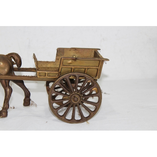 445 - QUANTITY OF BRASS HORSE AND CARRIAGES
45 X 17CM