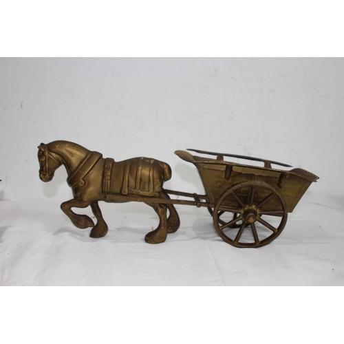 445 - QUANTITY OF BRASS HORSE AND CARRIAGES
45 X 17CM