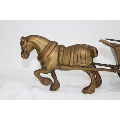 445 - QUANTITY OF BRASS HORSE AND CARRIAGES
45 X 17CM