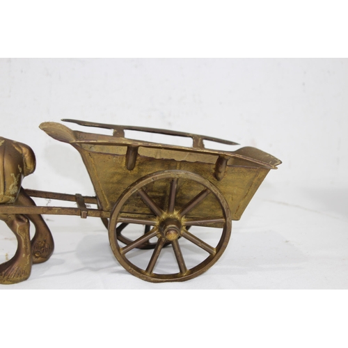 445 - QUANTITY OF BRASS HORSE AND CARRIAGES
45 X 17CM