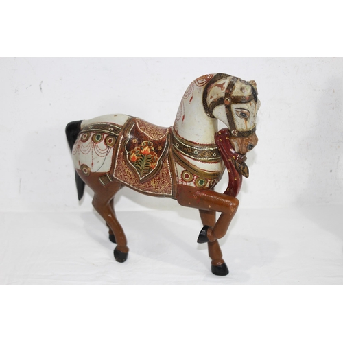 446 - ORIENTAL LAMP, HORSE, TEAPOT AND FIGURE
28 X 31CM