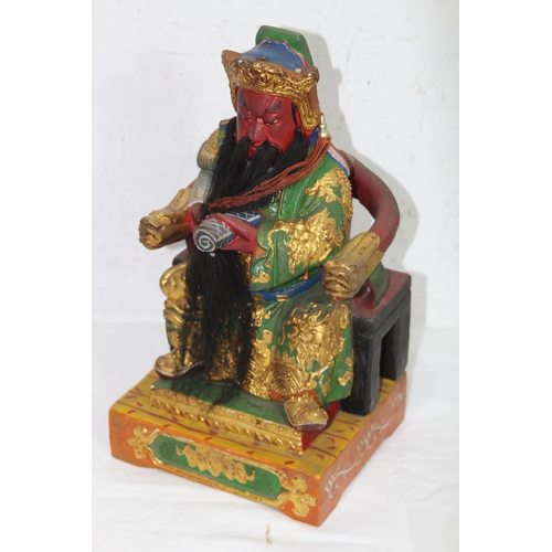 446 - ORIENTAL LAMP, HORSE, TEAPOT AND FIGURE
28 X 31CM