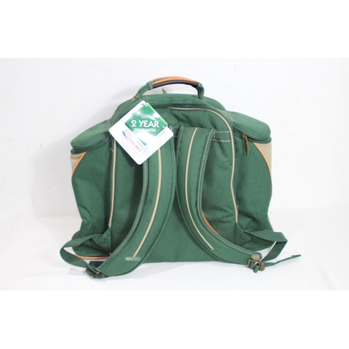 453 - BRAND NEW PICNIC BACKPACK AND CONTENTS
45 X 45CM