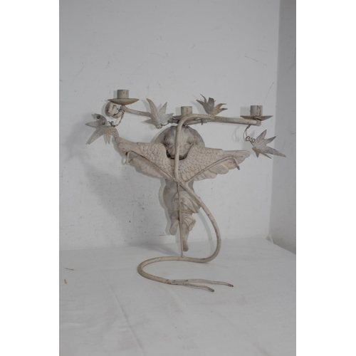 461 - ORNATE CHERUB CANDELABRA - WINGS ARE LOOSE 
44 X 43CM