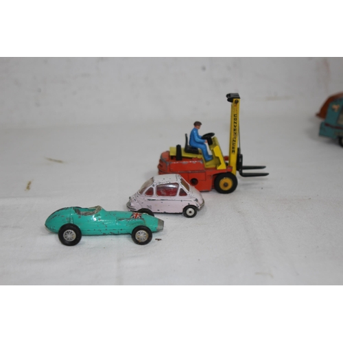 663 - QUANTITY OF VINTAGE CORGI AND DINKY VEHICLES ETC