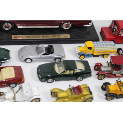 664 - QUANTITY OF VARIOUS DIECAST VEHICLES AND MODEL OF A MERCEDES