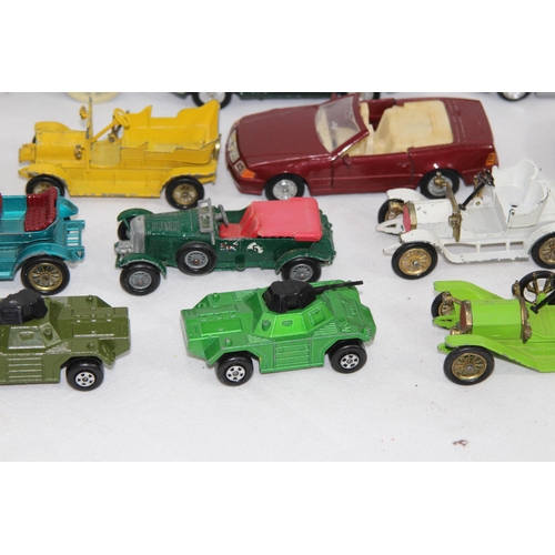 664 - QUANTITY OF VARIOUS DIECAST VEHICLES AND MODEL OF A MERCEDES