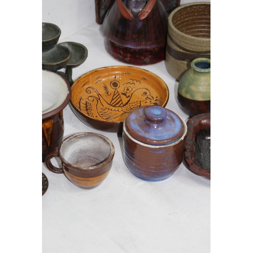 336 - QUANTITY OF ART POTTERY ETC
27CM