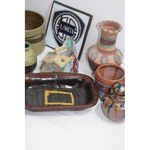 336 - QUANTITY OF ART POTTERY ETC
27CM