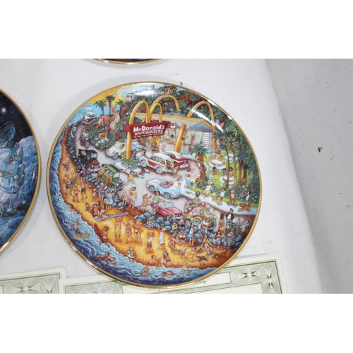 343 - 6 X FRANKLIN MINT MCDONALD'S PLATES x6