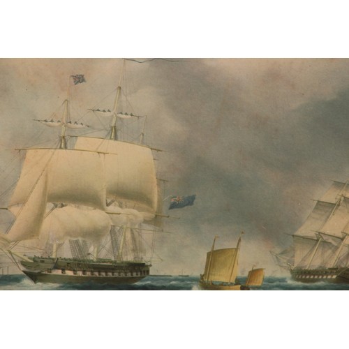 167 - VINTAGE SAILINGS SHIPS IN ORNATE FRAMES 
88 X 73CM