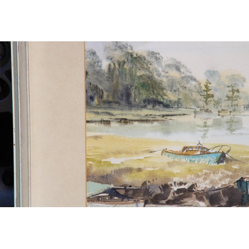 164 - ORIGINAL WATERCOLOUR BY J F LUDGATE 'BURSLEDON BRIDGE FROM EASTLAND DOCKYARD'
62 X 53CM