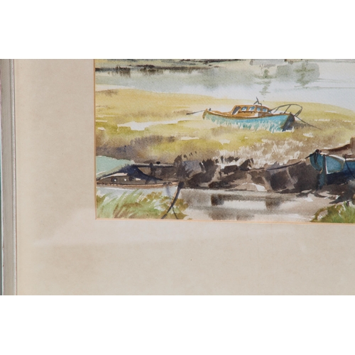 164 - ORIGINAL WATERCOLOUR BY J F LUDGATE 'BURSLEDON BRIDGE FROM EASTLAND DOCKYARD'
62 X 53CM