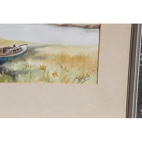 164 - ORIGINAL WATERCOLOUR BY J F LUDGATE 'BURSLEDON BRIDGE FROM EASTLAND DOCKYARD'
62 X 53CM