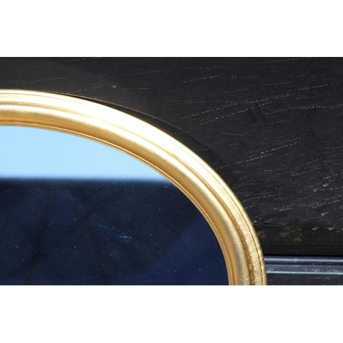 165 - PAIR OF GOLD FRAMED OVAL MIRRORS 
80 X 61CM