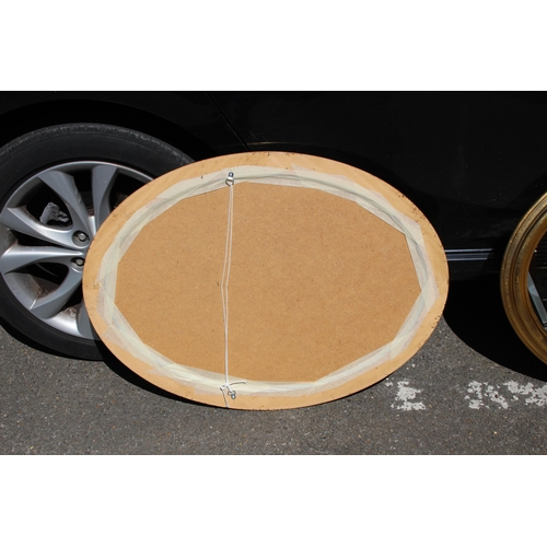 165 - PAIR OF GOLD FRAMED OVAL MIRRORS 
80 X 61CM