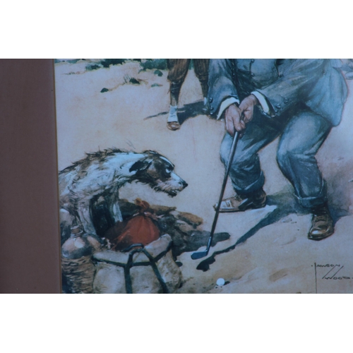 170 - 2 X VINTAGE PRINTS - ONE OF A CARTOON GOLFER AND ONE COUNTRY LIFE
65 X 55CM