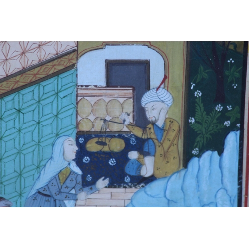 171 - 2 X ORIENTAL PICTURES AND FRAMED SILK PANEL
80 X 56CM