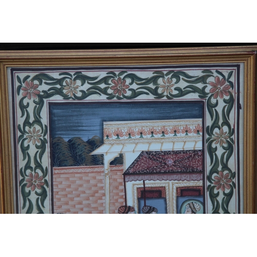 171 - 2 X ORIENTAL PICTURES AND FRAMED SILK PANEL
80 X 56CM