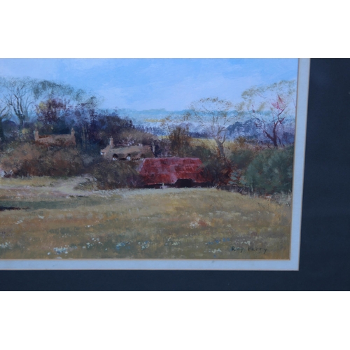 175 - OIL ON BOARD SIGNED ROY PERRY COUNTRYSIDE SCENE 
67 X 55CM