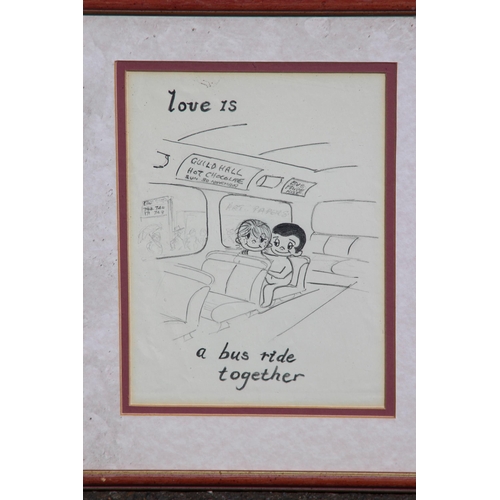 183 - 4 X 'LOVE IS' CARTOON PRINTS 
36 X 30CM