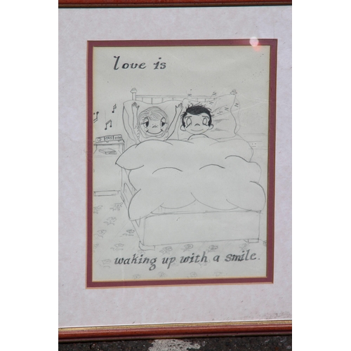 183 - 4 X 'LOVE IS' CARTOON PRINTS 
36 X 30CM