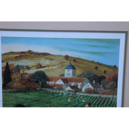 200 - SIGNED LIMITED EDITION BURGUNDY VINEYARDS BY MARGARET LOXTON, FRENCH DRINKING CHARACTER CARTOON AND ... 