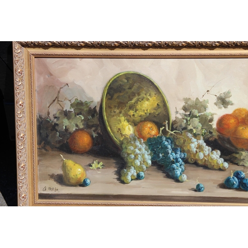 210 - ORIGINAL OIL ON CANVAS STILL LIFE SIGNED A MESA 
113 X 61CM