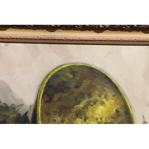 210 - ORIGINAL OIL ON CANVAS STILL LIFE SIGNED A MESA 
113 X 61CM