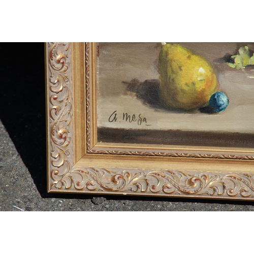 210 - ORIGINAL OIL ON CANVAS STILL LIFE SIGNED A MESA 
113 X 61CM