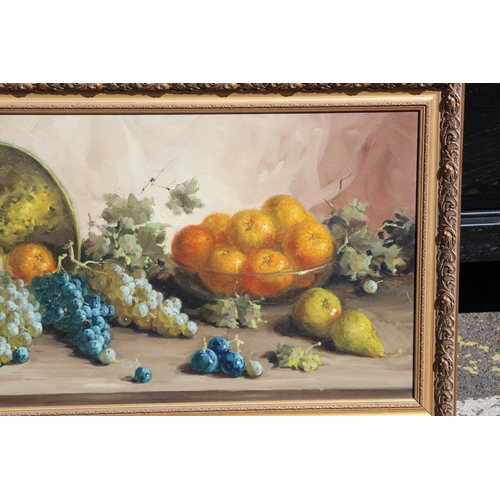 210 - ORIGINAL OIL ON CANVAS STILL LIFE SIGNED A MESA 
113 X 61CM