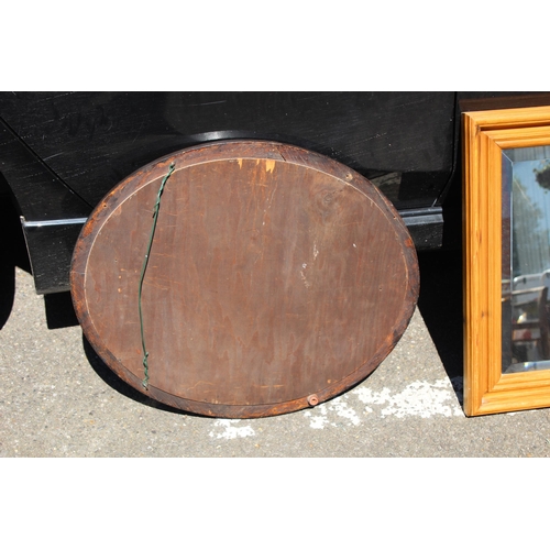 216 - 2 X VINTAGE WOODEN MIRRORS 
64 X 50CM