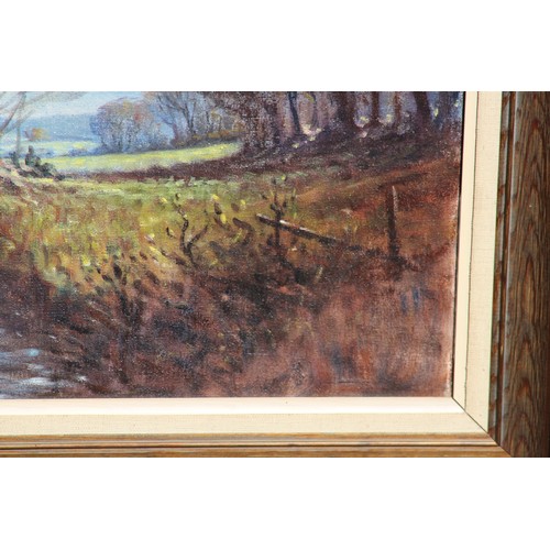 182 - OIL ON CANVAS SIGNED M.W PIKE COUNTRY SCENE 
91 X 65CM