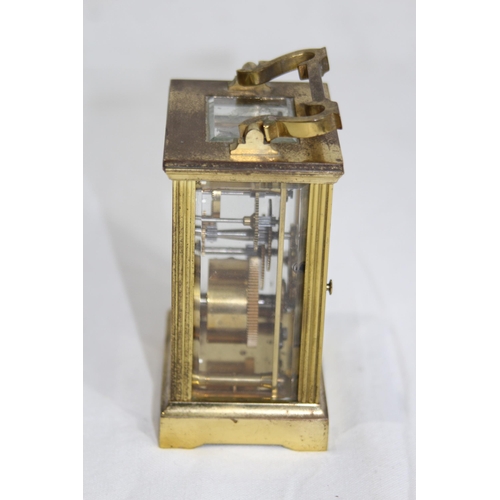 916 - VINTAGE MAPPIN AND WEBB BRASS CARRIAGE CLOCK
23 X 8 X 6CM