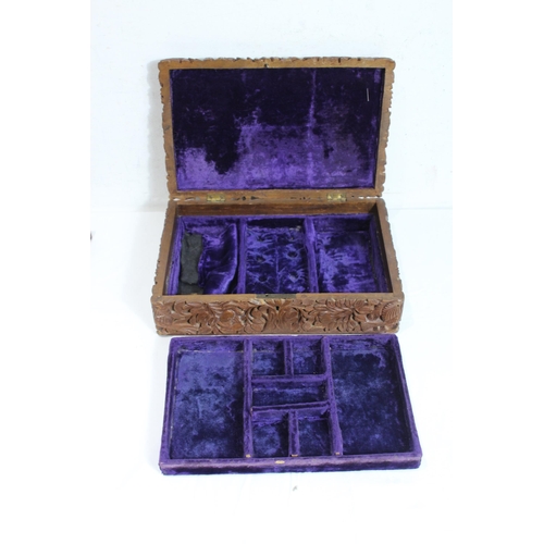 480 - EASTERN CARVED JEWELLERY BOX AND 3 OTHERS
30 X 20 X 10CM