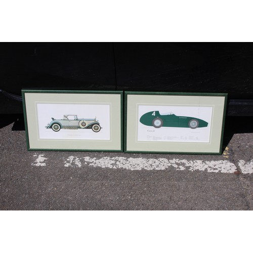 217 - 2 X PRINTS OF VINTAGE CARS 
53 X 33CM