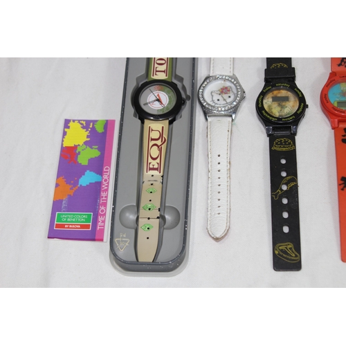 973 - QUANTITY OF WATCHES INCLUDING A BULOVA BENETTON CASED WATCH