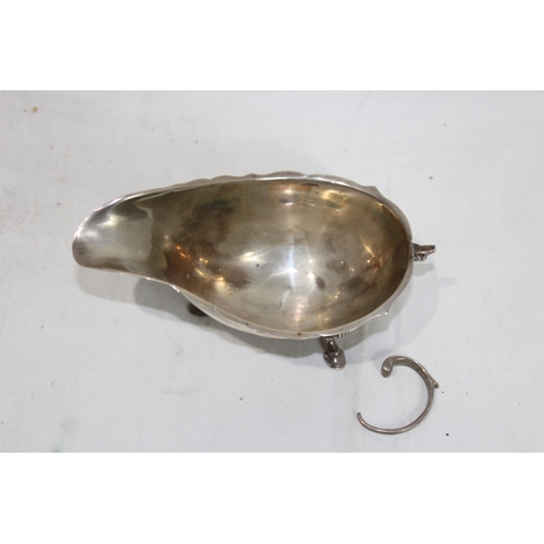 1045 - SILVER SAUCE BOAT - A/F - 100.5G - LONDON 1911