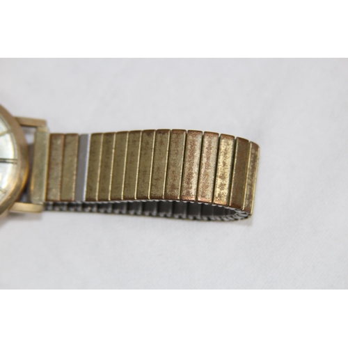 1155 - VINTAGE 9CT GOLD TISSOT VISODATE GENTLEMENS WATCH