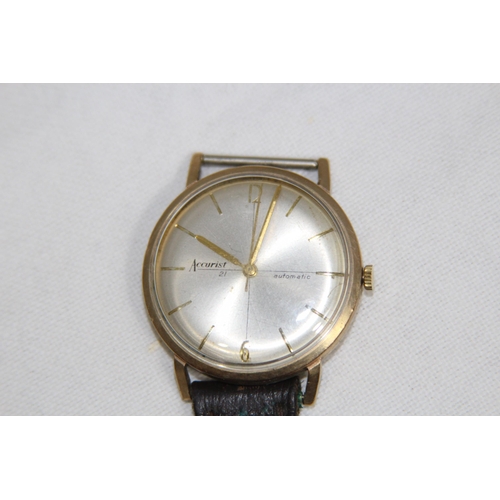 1156 - VINTAGE 9CT GOLD ACCURIST 21 AUTOMATIC GENTLEMEN'S WATCH