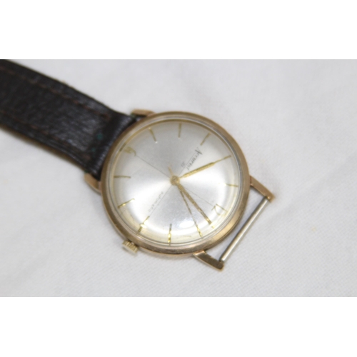 1156 - VINTAGE 9CT GOLD ACCURIST 21 AUTOMATIC GENTLEMEN'S WATCH