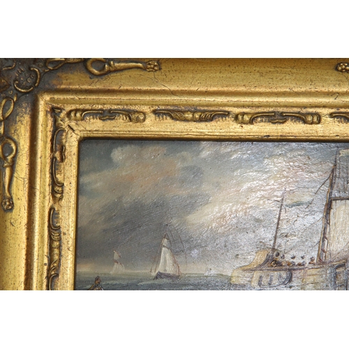 201 - SMALL OIL ON BOARD OF BOATS AT SEA SIGNED A.HESS
30 X 25CM